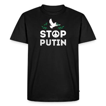 Arrêtez Poutine et la guerre en Ukraine - T-shirt Premium bio Homme - noir - Devant - Nico (187cm)