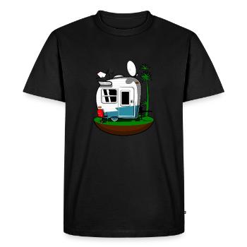 Wohnwagen - Männer Premium Bio T-Shirt - Schwarz - Vorne - Nico (187cm)