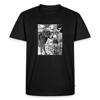 Zwei Esel - Männer Premium Bio T-Shirt - Schwarz - Vorne - Nico (187cm)