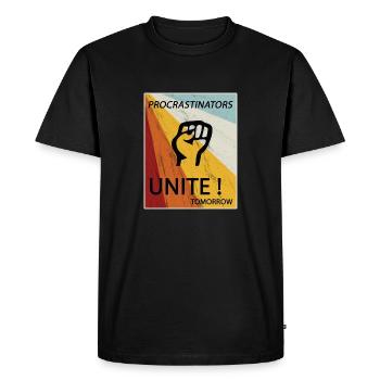 Les procrastinateurs s'unissent demain paresseux son cadeau - T-shirt Premium bio Homme - noir - Devant - Nico (187cm)
