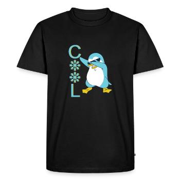 COOL PENGUIN Un pingouin reste toujours cool - T-shirt Premium bio Homme - noir - Devant - Nico (187cm)