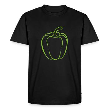 Green Pepper t-shirt - Men's Premium Organic T-Shirt - black - Front - Nico (187cm)