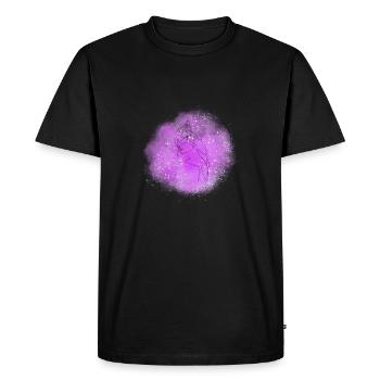 Jolie femme avec des fleurs dans les cheveux - T-shirt Premium bio Homme - noir - Devant - Nico (187cm)