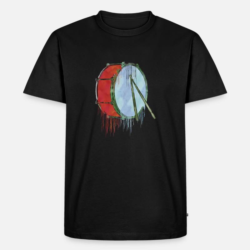 Trommeltinte - Männer Premium Bio T-Shirt - Schwarz