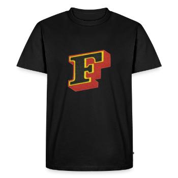 F letter - Men's Premium Organic T-Shirt - black - Front - Nico (187cm)
