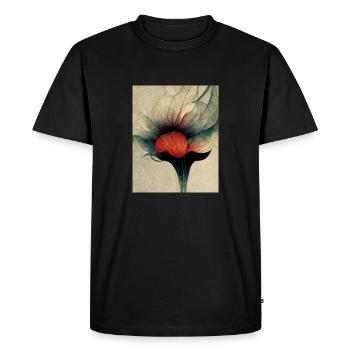 Flower bauhaus Style Vintage - Men's Premium Organic T-Shirt - black - Front - Nico (187cm)