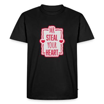 Mr steal your heart - Men's Premium Organic T-Shirt - black - Front - Nico (187cm)
