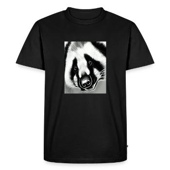 Blaireau (en allemand Dachs) dessin de portrait cool - T-shirt Premium bio Homme - noir - Devant - Nico (187cm)