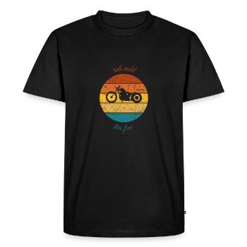 Motorcycle ride wild live free T-Shirt - Men's Premium Organic T-Shirt - black - Front - Nico (187cm)