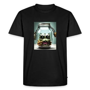 cute little monster in a jar Halloween horror funn - Men's Premium Organic T-Shirt - black - Front - Nico (187cm)