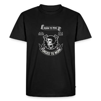 Born To Ride MC Skull Piston Design - T-shirt Premium bio Homme - noir - Devant - Nico (187cm)