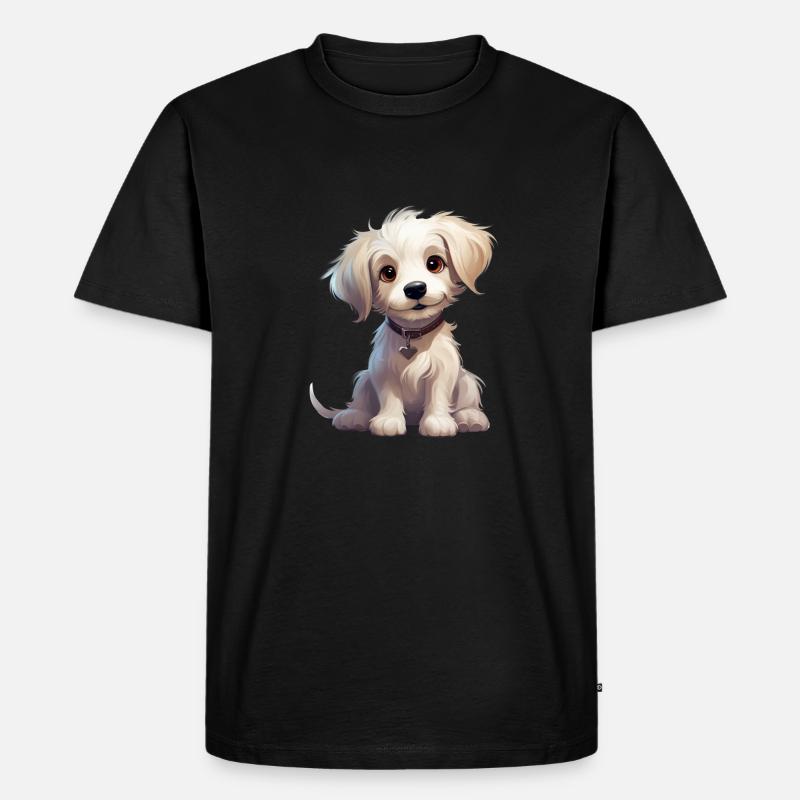 Chibi-Hund - Männer Premium Bio T-Shirt - Schwarz