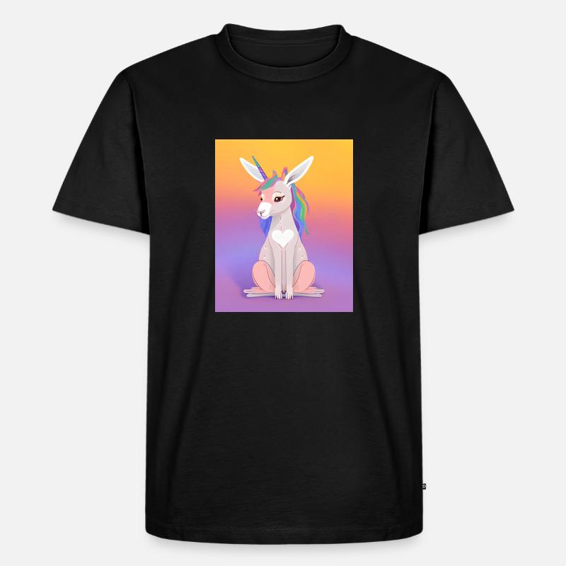 Kangaroo Einhorn - Männer Premium Bio T-Shirt - Schwarz