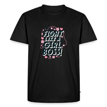 Fight Like a Girlboss! - Men's Premium Organic T-Shirt - black - Front - Nico (187cm)