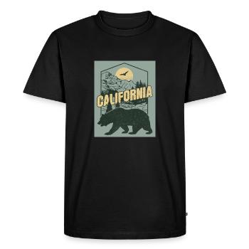 California Bear Outdoors Wilderness Camping Hiking - Men's Premium Organic T-Shirt - black - Front - Nico (187cm)