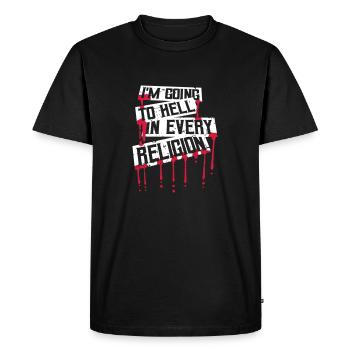 I'm Going To Hell In Every Religion Atheist Joke - Men's Premium Organic T-Shirt - black - Front - Nico (187cm)