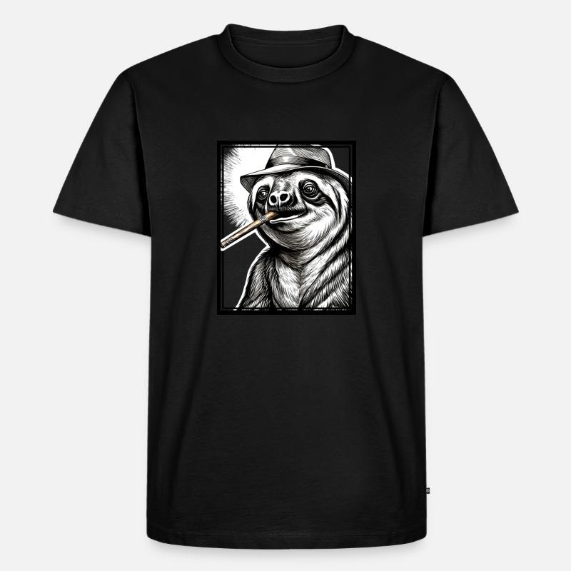 Sloth Noir - Männer Premium Bio T-Shirt - Schwarz