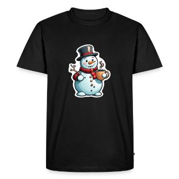 Snowman - Men's Premium Organic T-Shirt - black - Front - Nico (187cm)