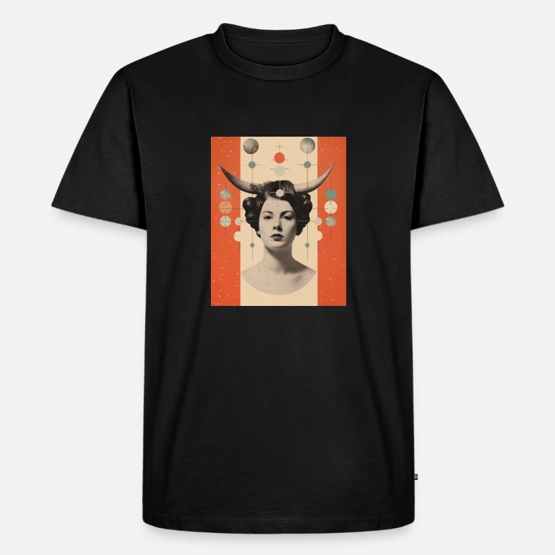 Steinbock Collage Kunst Astrologie - Männer Premium Bio T-Shirt - Schwarz