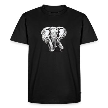 Éléphant, Éléphant, Animal, Zoo, Afrique, Safari, Savane - T-shirt Premium bio Homme - noir - Devant - Nico (187cm)