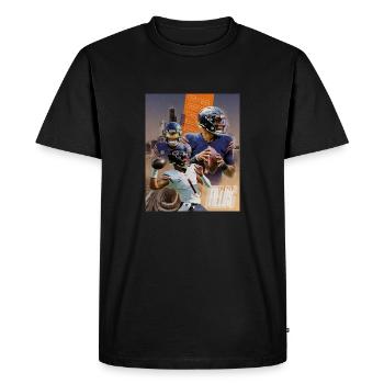 Justin Fileds - Men's Premium Organic T-Shirt - black - Front - Nico (187cm)