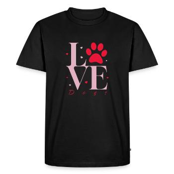 Amour de chien @ Markus - T-shirt Premium bio Homme - noir - Devant - Nico (187cm)