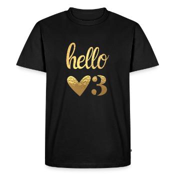 Hello 3 - T-shirt Premium bio Homme - noir - Devant - Nico (187cm)