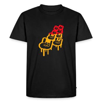 Heavy Metal Hard Rock Graffiti Horns Hand Gesture - Men's Premium Organic T-Shirt - black - Front - Nico (187cm)