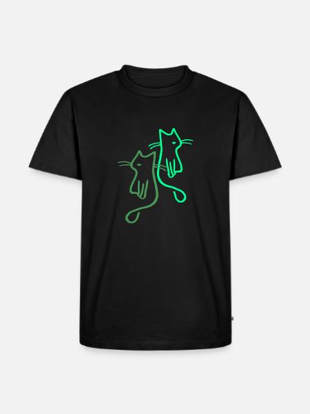 Cats Cat Retro Gift - Men's Premium Organic T-Shirt - black