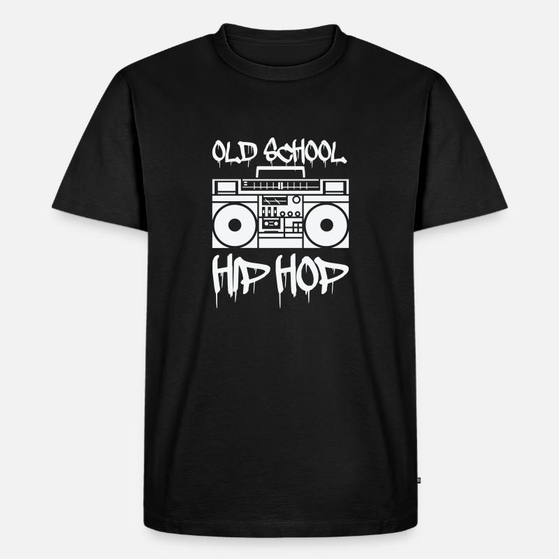 ghettoblaster old school - Männer Premium Bio T-Shirt - Schwarz