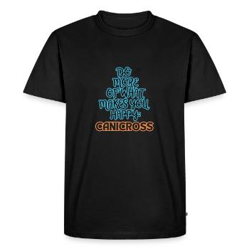 Canicross Faites plus de ce qui vous rend bleu/orange - T-shirt Premium bio Homme - noir - Devant - Nico (187cm)