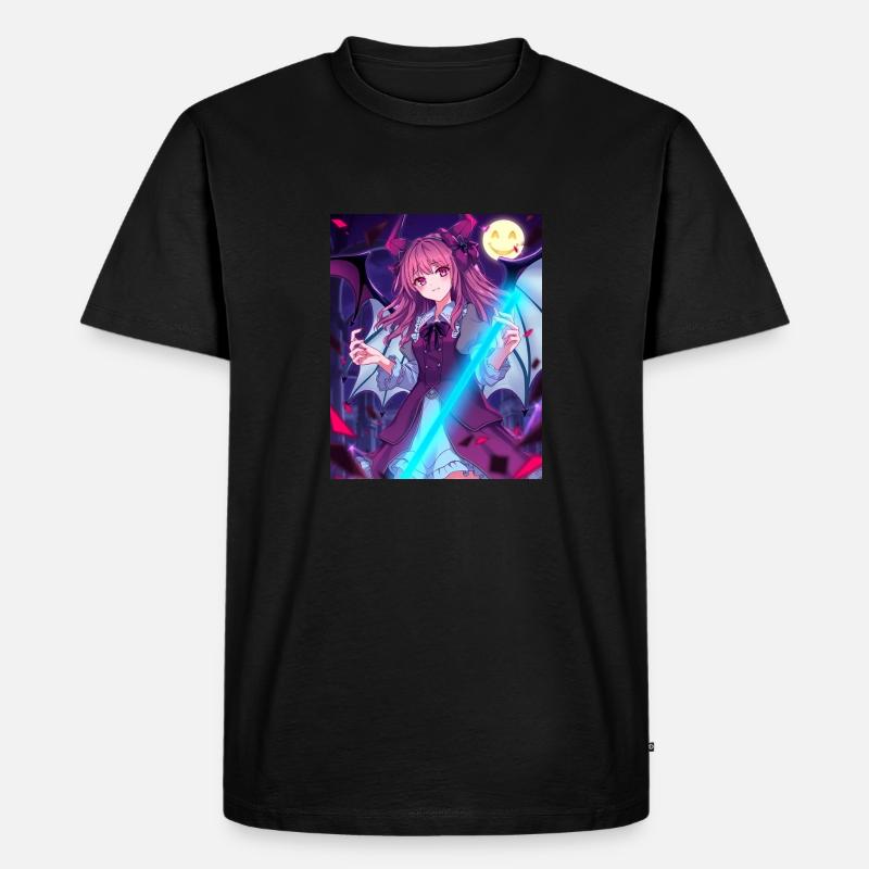 Hellow Anime Design - Männer Premium Bio T-Shirt - Schwarz