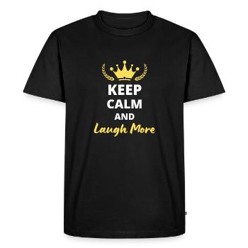 Keep Calm and Laugh More - Men's Premium Organic T-Shirt - black - Front - Nico (187cm)