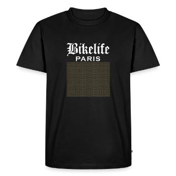 TheRealBikelife Paris Monogramme - T-shirt Premium bio Homme - noir - Devant - Nico (187cm)