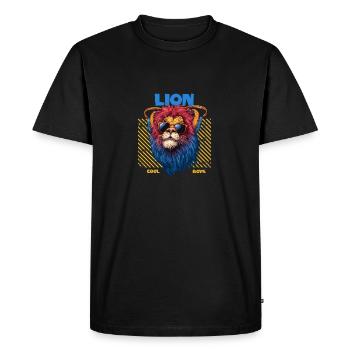 Cool Animals - Cool Lion Boy 2 - T-shirt Premium bio Homme - noir - Devant - Nico (187cm)