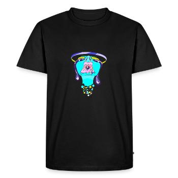 Dripped Eye - Men's Premium Organic T-Shirt - black - Front - Nico (187cm)