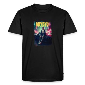 Streetwear Bitcoin Racing buy btc - Men's Premium Organic T-Shirt - black - Front - Nico (187cm)