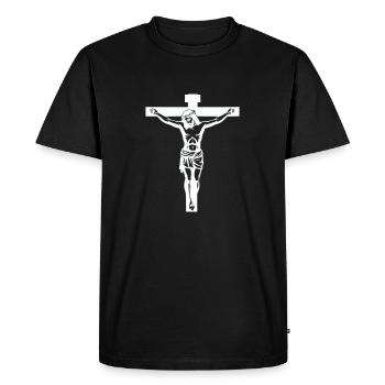 Croix de Jésus - T-shirt Premium bio Homme - noir - Devant - Nico (187cm)