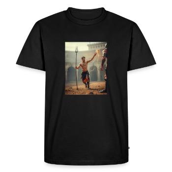 Retiarius spins, Slavic winds chase nets through R - Men's Premium Organic T-Shirt - black - Front - Nico (187cm)