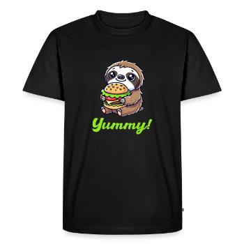 Burger de paresseux 1 - T-shirt Premium bio Homme - noir - Devant - Nico (187cm)