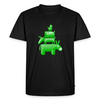 Musiciens de la ville « Green » - T-shirt Premium bio Homme - noir - Devant - Nico (187cm)
