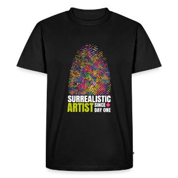 Saying abstract motivational investments - Men's Premium Organic T-Shirt - black - Front - Nico (187cm)