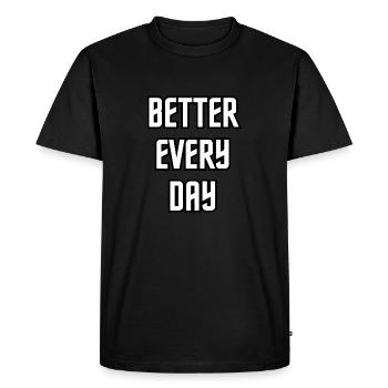 Mieux chaque jour - T-shirt Premium bio Homme - noir - Devant - Nico (187cm)