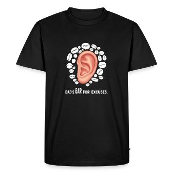 L’oreille du père pour les excuses. - T-shirt Premium bio Homme - noir - Devant - Nico (187cm)