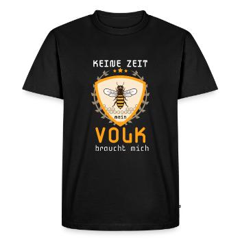 Keine Zeit mein Volk braucht mich Biene Imker - Männer Premium Bio T-Shirt - Schwarz - Vorne - Nico (187cm)