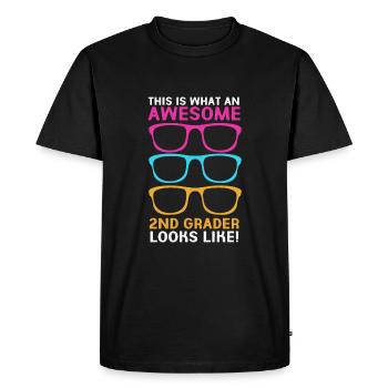 2e année - T-shirt Premium bio Homme - noir - Devant - Nico (187cm)