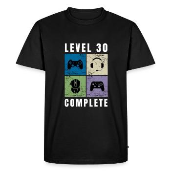 Level 30 Complete 30. Geburtstag Retro Gaming - Männer Premium Bio T-Shirt - Schwarz - Vorne - Nico (187cm)