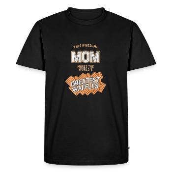 Mom - greatest Waffles - Men's Premium Organic T-Shirt - black - Front - Nico (187cm)