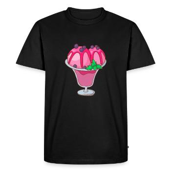 Crème glacée, crème glacée, crème glacée, crème glacée, boule, crème glacée, sundae - T-shirt Premium bio Homme - noir - Devant - Nico (187cm)