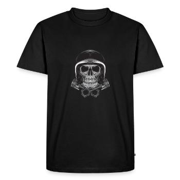Motorcycle helmet skeleton! Gift idea motorcycle - Men's Premium Organic T-Shirt - black - Front - Nico (187cm)